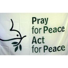 Pray For Peace Act For Peace Flag 90x150 cm 3x5FT Printing polyester Indoor Outdoor Decoration Flag With Brass Grommets Free Shipping