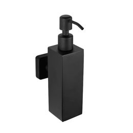 200ml Wall Mounted Pumps Dispenser Stainless Steel Lotion Pump Home Bath Black Coated Boston Round Soap Bathroom Supply Glossy
