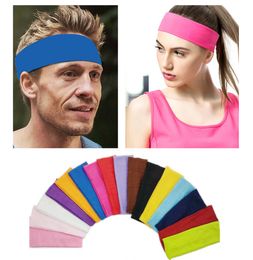 -Homens Mulheres Esporte Sweat Headband elástica Yoga bandas cabelo da cabeça do algodão Bandas de suor Segurança Sports absorvente Tafilete