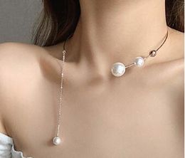 Flash large pearl open neck necklace temperament personality neck jewelry r fairy collar