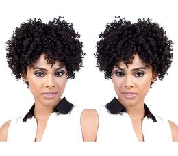 Good quality new hairstyle soft brazilian Hair African Americ short cut kinky curly natural wigs Simulation Human Hair curly wig for women