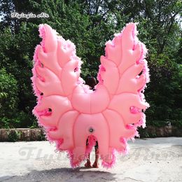 Attractive Parade Performance Walking Inflatable Angel Wings Costume 2m Adult Wearable Multicolor Blow Up Catwalk Clothing For Stage Show