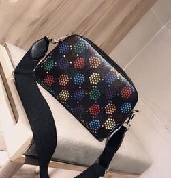 New Classic Popping Doce Balde sacos coloridos real de couro bolsa de couro real Bolsa Crossbody Messenger Bag Ombro