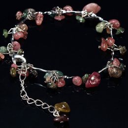 Fashion- Real Natural Healing Stones Tourmaline Bead Bracelet DIY Fine Jewellery B004