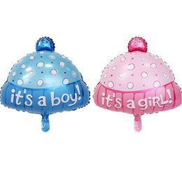 Wave Point Hat Balloon Aluminum Film Birthday Party Decoration Supplies It Is A Boy Girl Baby Shower Blue Pink 1 05xtC1