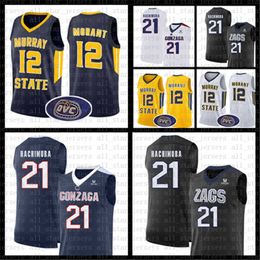 017 Murray State Racers University 12 Ja Morant NCAA Jersey Gonzaga Bulldogs 21 Rui Hachimura üniversite kolej Basketbol Formaları shua19