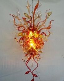 lamps Colorful Flower Chandeliers for Restaurants Art Deco Lighting Hand Blown Murano Glass Hotel Lobby Chandelier