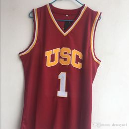 Ncaa University of Southern California (usc) 1 Young Basketball Jersey College Red Embroidered Jersey S-xxl Drop Shipping Free Shipping