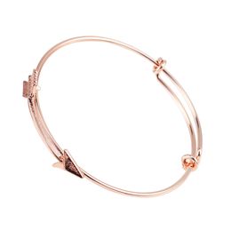 Grils Expandable Bangle Bracelets Rose Gold And Black Colour Adjustable Simple Wiring Arrow Bracelet