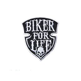 BIKER FOR LIFE MC Club Embroidery Patch Front Size For Clothing Iron On Applique Free Shipping