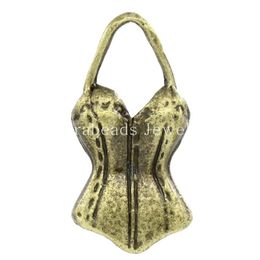 Wholesale-Shipping! Charm Pendants Swimsuit Antique Bronze 26x13mm,30PCs (K02282)
