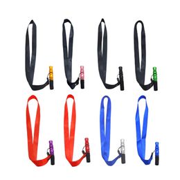 Newest Colorful Portable Rope Lanyard Sling Silicone Aluminum Mouth Tip Mouthpieces For Hookah Shisha Smoking Pipe Handle Hot Cake DHL Free