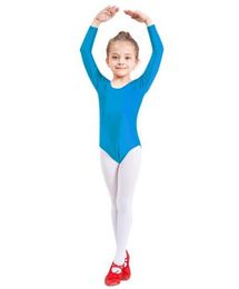 Adult Girls Spandex Lycra Scoop Neck Long Sleeve Leotard Child Gymnastics Leotards Ballet Dance Toddler Bodysuit