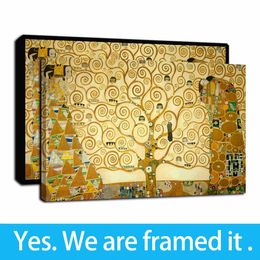 Tree of Life By Gustav Klimt World Famous Painting Reproduction on Canvas Wall Art Print Modern Oil Painting Home Decor - Ready To Hang