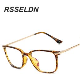 Fashion- RSSELDN Female Fashion Classic Brands Restore Ancient Ways men Glasses Quality Transparent lens Material TR90 Clear lens