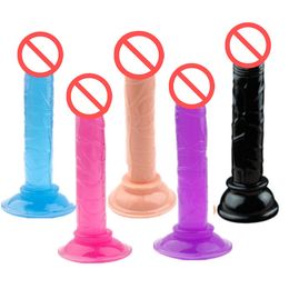 Hot Sale Mini Dildos Penis Manual Anal Plugs Simulation Suction Cup Dildos Small Crystal Women Masturbation Cock Sexy Toys Shop