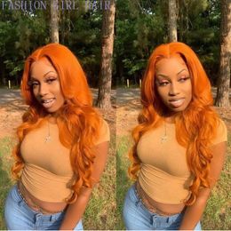 2020 Новый стиль оранжевый 360 кружевной симулятор человеческих волос парики 13x4 кружева фронтальные синтетические волосы предпринимают парик кружева