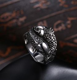 Titanium steel ring men Japan and South Korea fashion popular carp Pisces ring