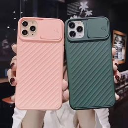 Slide Camera Protection Phone Cases For iPhone 11 12 13 Pro Max XR XS X 8 7 6 6S Plus 11 Pro Matte Cover Soft