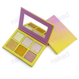 no logo palette 6 color mix for highlighter and eyeshadow makeup powder palette gold Violet accept your logo print