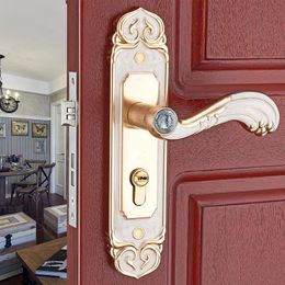 Aluminium alloy interior door handle lock bedroom door lock mechanical lock engineering locks