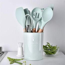 9pcs 12pcs Cooking Utensil Set Silicone Spaghetti Tong /Food Clip/ Oil Brush /Spatula/ Egg Beater/Container Kitchen Tool