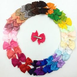 Childrens Hair Accessories American Style Baby Girls Ins 30 Colors Candy Color Cute Bow Hairpins Kids Pretty Ribbow Hair Clips