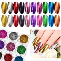 Nail Mirror Glitter Powder Metallic Colour Nail Art UV Gel Polishing Chrome Flakes Pigment Dust Decorations Manicure