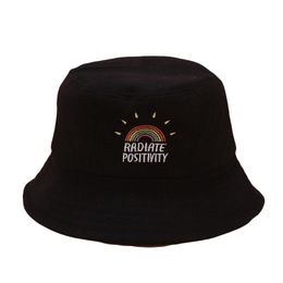 Bouder Sunflowers Printed Sun Protection Bucket Hat Women Foldable Casual Beach Hat with Wide Brimmed