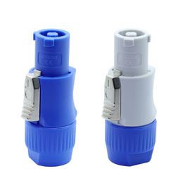 Freeshipping 50pcs NAC3FCA NAC3FCB PowerCon Connector 3pins 20A 250V Powercon Male Plug with CE/RoHS Blue(Input) & Light Grey(Output)