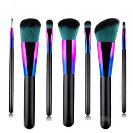 Luxury 7pcs Makeup Brushes Set Eyelash Lip Foundation Powder Eye Shadow Brow Eyeliner Cosmetic Make Up Brush Beauty Tool DHL shipping