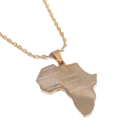 Africa Map Pendant Necklaces African of Maps Jewellery Charms Gold Colour Map Necklaces Jewellery