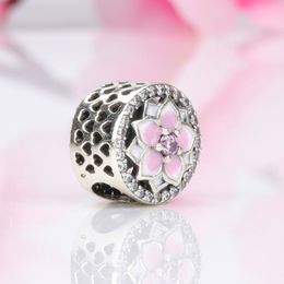 Wholesale-Flower Charm Beads Luxury Designer Jewellery with Box for Pandora 925 Sterling Silver CZ Diamond DIY Women's Bracelet Bead