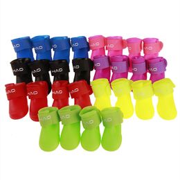 7 Colour lovely Pet products pet shoes Candy Colours Waterproof non-slip pet rain shoes dog cat shoes 4pcs/lot T2I5923