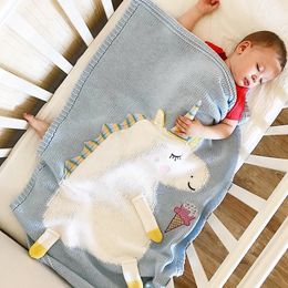 3 Colours 60*120cm Baby sleeping Blankets cartoon horse Blanket Kids Wool Thread Knitted Blanket Beach Mat Crochet Swaddling Towel M322