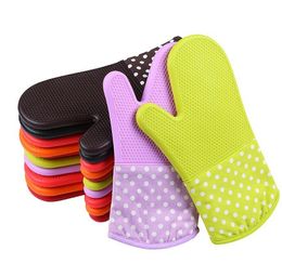 Microwave Oven Glove Heat Insulation Silicone Oven Gloves Slip-resistant Bakeware Kitchen Cooking Baking Tools Washing Gloves GGA3409-3