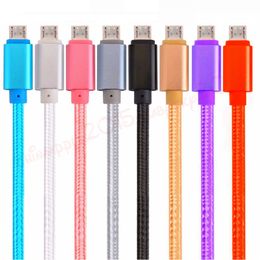 Quick Charging Type c Micro Usb Cables 1m 2m 3m OD 5.0 Thicker braided nylon alloy cable for samsung s6 s7 edge s8 s9 htc android phone