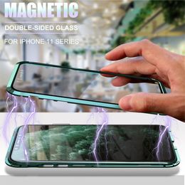 metal magnetic 360 phone case for iphone SE 2020 double-sided tempered glass cover iphone11 pro max 6 6s 7 8 PLUS XR XS MAX case