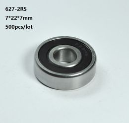 500pcs/lot 627RS 627-2RS 627 RS 2RS Miniature double Rubber seal ball bearings 7*22*7mm Deep Groove Ball bearing 7x22x7mm