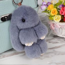 2022 new cute rabbit plush pendant lazy rabbit fur cute rabbit jewelry plush toys key chain backpack ornaments