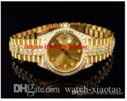 Top Quality New Luxury Watch Ladies 27MM Stainless Steel Bracelet 18k Yellow Gold Diamond Watch Automatic Lady's Watch Watches