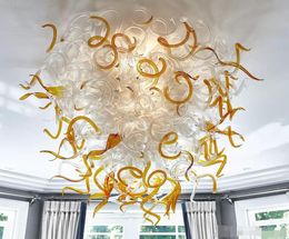 Italian Hand Blown Glass Ceiling Light Leaf Design LED Art Chandeliers Dining Room Bedroom Ceiling-Lighting for House Decoration