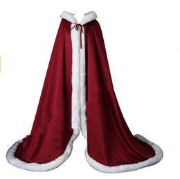 Winter Bridal Shawls Jackets Cape Faux Fur Christmas Cloaks Hooded Perfect Wedding Wraps Abaya Wedding Dresses