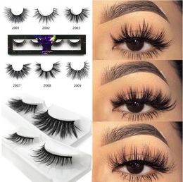 2 Pairs 5D Faux Mink False Eyelashes Natural Thick Handmade Fake Lashes Wispies Long Makeup Eyelash Extension Eyelashes