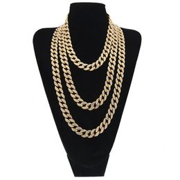 New fashion luxury designer exaggerated braided full diamonds big chain Cuban woman men necklace hip hop Jewellery gold silver