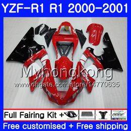 Body For YAMAHA YZF 1000 YZF R 1 YZF-1000 YZFR1 00 01 Frame 236HM.5 YZF-R1 00 01 Bodywork Factory red hot YZF1000 YZF R1 2000 2001 Fairing