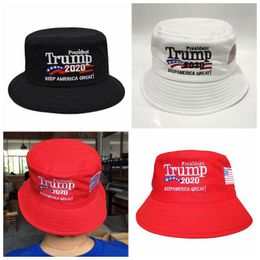 Trump 2020 Hat Embroidered Bucket Cap Keep America Great Hat Trump Cap President Trump Stingy Brim Hats Party Hats CCA11758 30pcsN