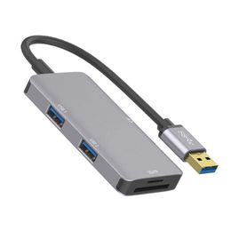 USB 3.0 para CF Adapter Converter, 2 USB3.0 + SD + TF + CF Card Reader Adaptador Hub para Windows Mac