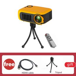 A2000 Mini Portable LCD Projector Smaller than iPhone with Tripod 1000 lumens 1080P Beamer SD Card USB Home Theater Video Projector VS UC18