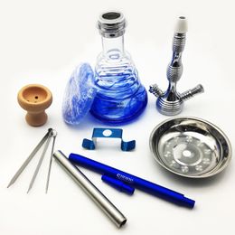 New Creative Sea Blue Borosilicate Glass Hookah Shisha with a Set Accessories ship by DHL